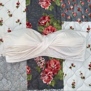 White Strapless Bathing Suit Top